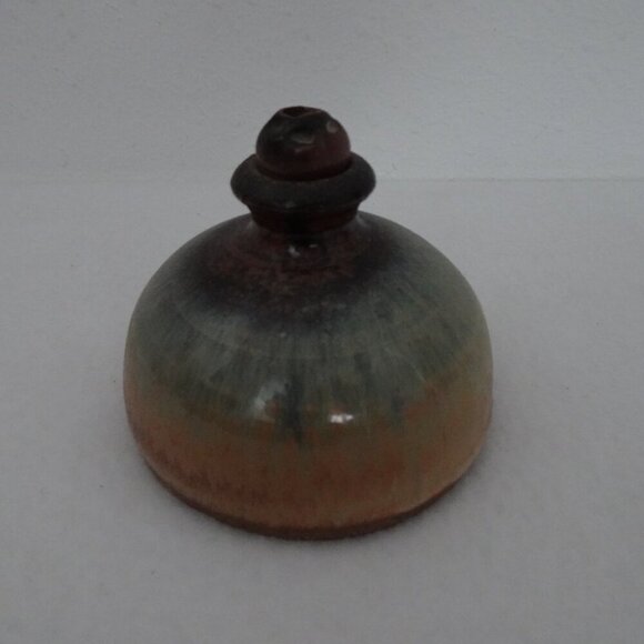 Handmade Art Pottery Oil Diffuser Summer Beach Glazed Colors Signed - Picture 2 of 11